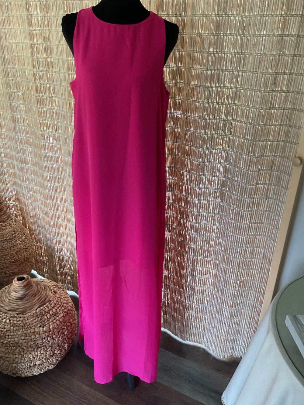 Mud Pie Women’s Hot Pink Sleeveless Maxi Dress Size S
